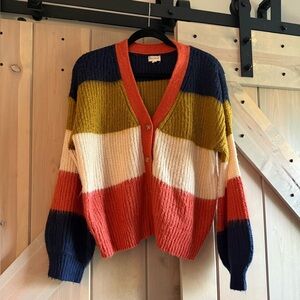 EUC Hem and Thread Colorful Striped Women's Sweater
